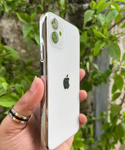 TG- Trendy Case & Cover for iphone-11 - Electroplated Chrome Glass Lense Case For Apple iPhone 11 - white