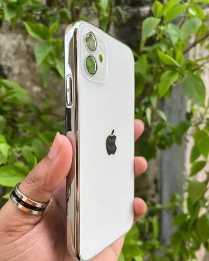 TG- Trendy Case & Cover for iphone-11 - Electroplated Chrome Glass Lense Case For Apple iPhone 11 - white