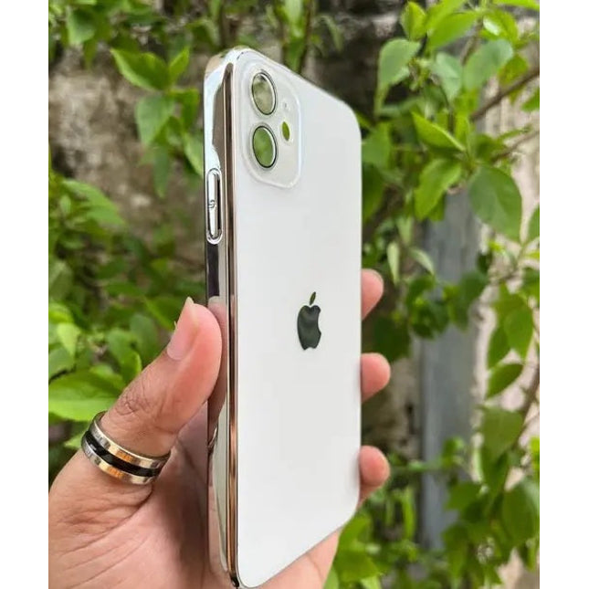 TG- Trendy Case & Cover for iphone-11 - Electroplated Chrome Glass Lense Case For Apple iPhone 11 - white
