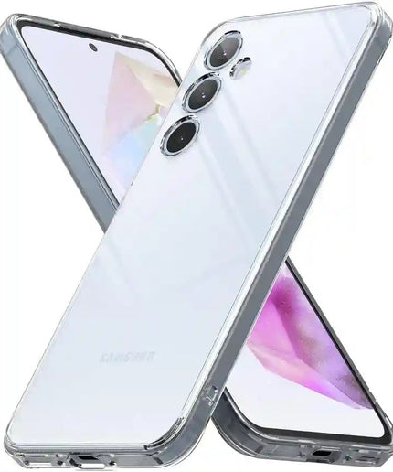 Back Cover Soft Case for Samsung Galaxy M56 5G | Best Camera Protection | Inbuilt Dust Plugs & Anti-Slip Grip | Ultra Clear Slim Back Cover Case for Samsung M56 5G (Silicone, Transparent)