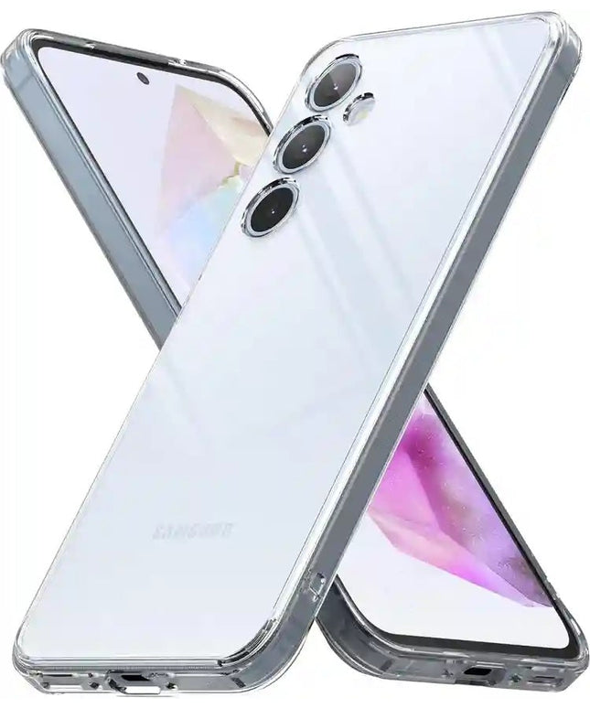 Back Cover Soft Case for Samsung Galaxy M56 5G | Best Camera Protection | Inbuilt Dust Plugs & Anti-Slip Grip | Ultra Clear Slim Back Cover Case for Samsung M56 5G (Silicone, Transparent)