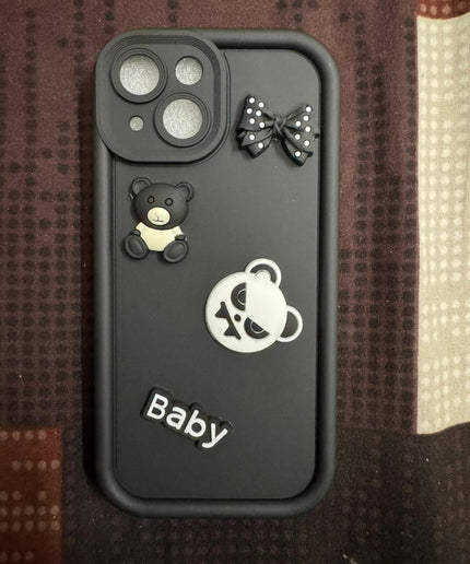Humpy Case Cute 3D Bear Coffee Phone Case For iPhone  Soft Shockproof Protective Cover