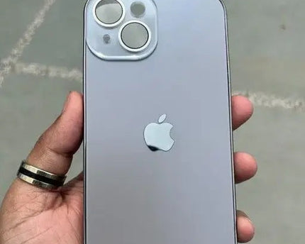 Glass Case with Electroplated Chrome Finish Edges for iPhone Series