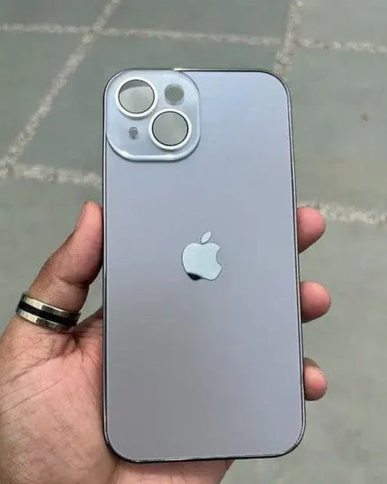 Glass Case with Electroplated Chrome Finish Edges for iPhone Series