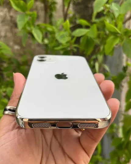 TG- Trendy Case & Cover for iphone-11 - Electroplated Chrome Glass Lense Case For Apple iPhone 11 - white