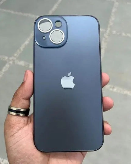 Glass Case with Electroplated Chrome Finish Edges for iPhone Series