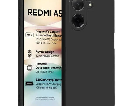 REDMI A5 Back Cover Liquid Silicone Full Protection Shock Proof Cover Back Cover----Black