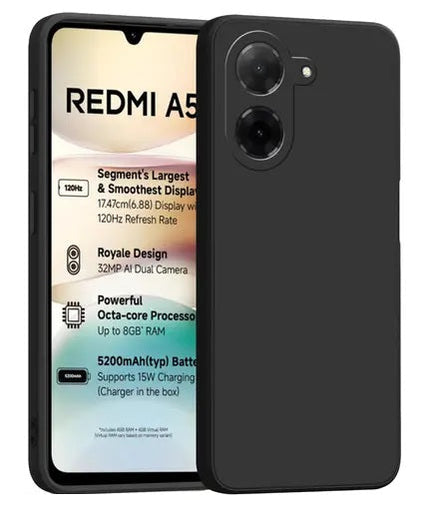 REDMI A5 Back Cover Liquid Silicone Full Protection Shock Proof Cover Back Cover----Black