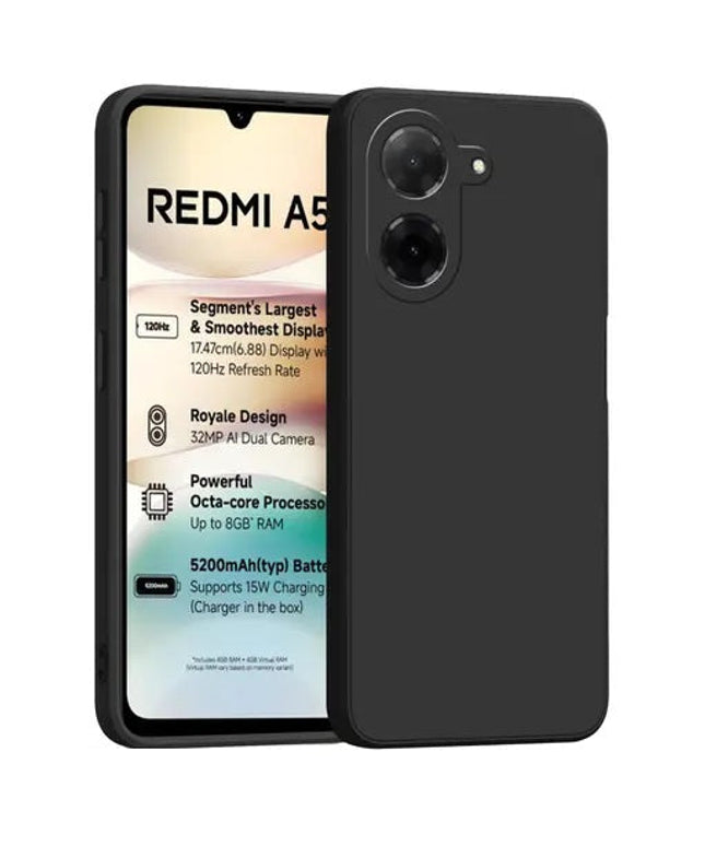REDMI A5 Back Cover Liquid Silicone Full Protection Shock Proof Cover Back Cover----Black
