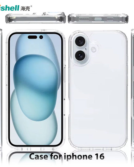 Scratch Resistant Anti Slip Back Cover Compatible with iPhone 16 - Transparent