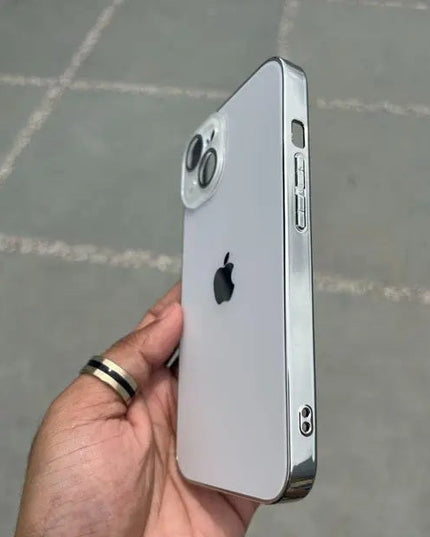 Glass Case with Electroplated Chrome Finish Edges for iPhone Series
