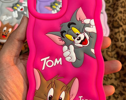 Tom & Jerry Creative Cartoon Trolls Case for iPhone , Shockproof Protective Silicone Cover, Higher Edge Design