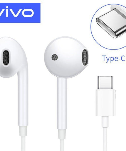 vivo Smart Wired Type C Earphone with Mic for Calling,HD bass Wired  (White, In the Ear)