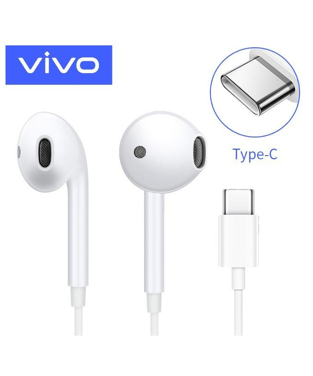 vivo Smart Wired Type C Earphone with Mic for Calling,HD bass Wired  (White, In the Ear)
