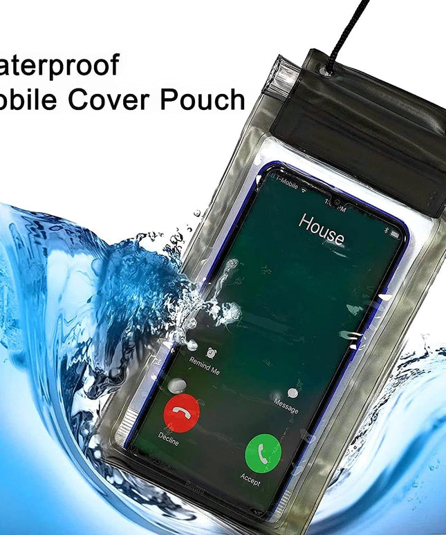 Full 100% Waterproof & Transparent Plastic Pouch Mobile Cover Use in Rainy Seasons(Pack of 4)