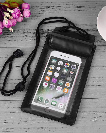 Full 100% Waterproof & Transparent Plastic Pouch Mobile Cover Use in Rainy Seasons(Pack of 4)