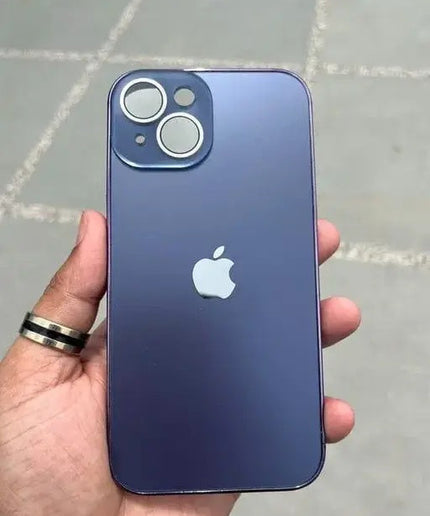 Glass Case with Electroplated Chrome Finish Edges for iPhone Series