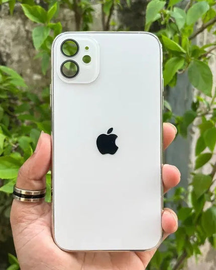 Glass Case with Electroplated Chrome Finish Edges for iPhone Series