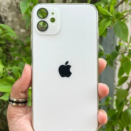 TG- Trendy Case & Cover for iphone-11 - Electroplated Chrome Glass Lense Case For Apple iPhone 11 - white