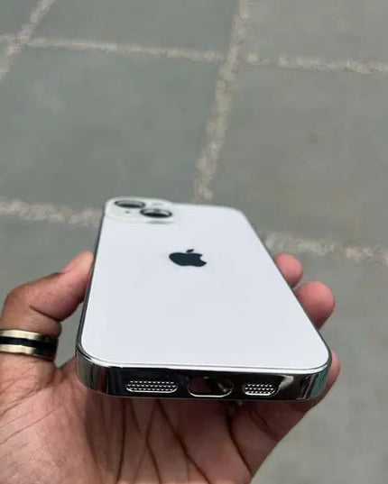 Glass Case with Electroplated Chrome Finish Edges for iPhone Series