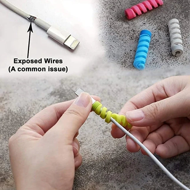 Charger Cable Protector Data Cable Saver Charging Cord Protective Cable Cover - (pack of 4) Multi Color