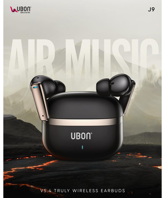 UBON AIR MUSIC J9 True Wireless Earbuds with Active Noise Cancellation (ANC) - Type-C, Up to 30 Hours Playtime