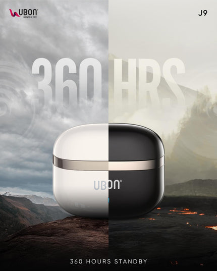 UBON AIR MUSIC J9 True Wireless Earbuds with Active Noise Cancellation (ANC) - Type-C, Up to 30 Hours Playtime