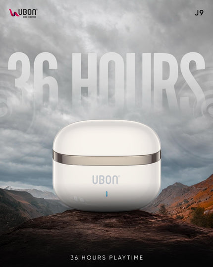 UBON AIR MUSIC J9 True Wireless Earbuds with Active Noise Cancellation (ANC) - Type-C, Up to 30 Hours Playtime